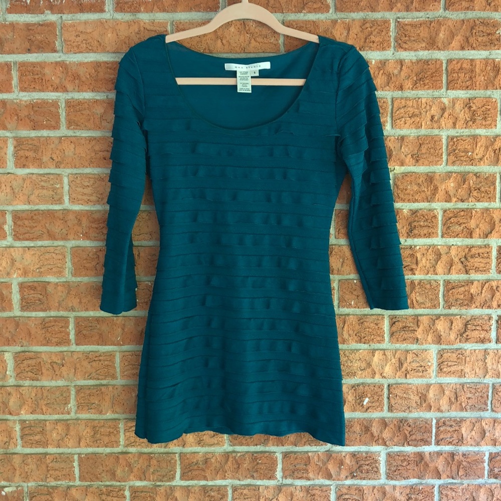 Teal layered ruffle tunic